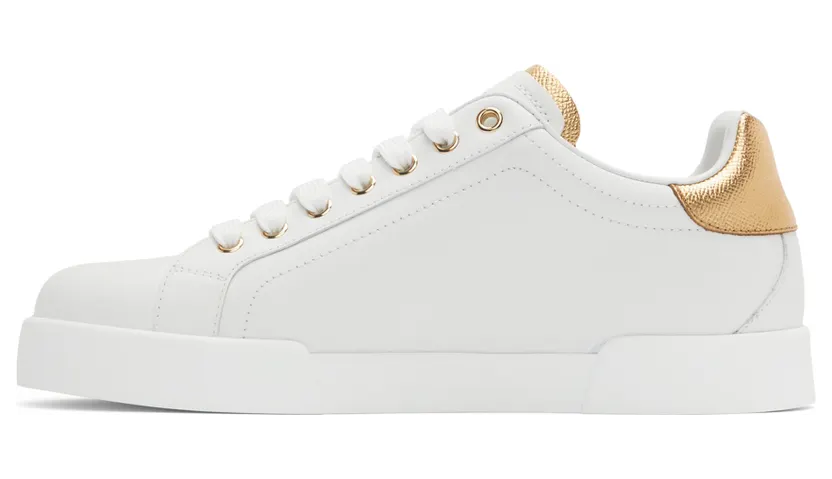 Dolce & Gabbana White & Gold Portofino Sneakers (CS1787 AN298) (3)