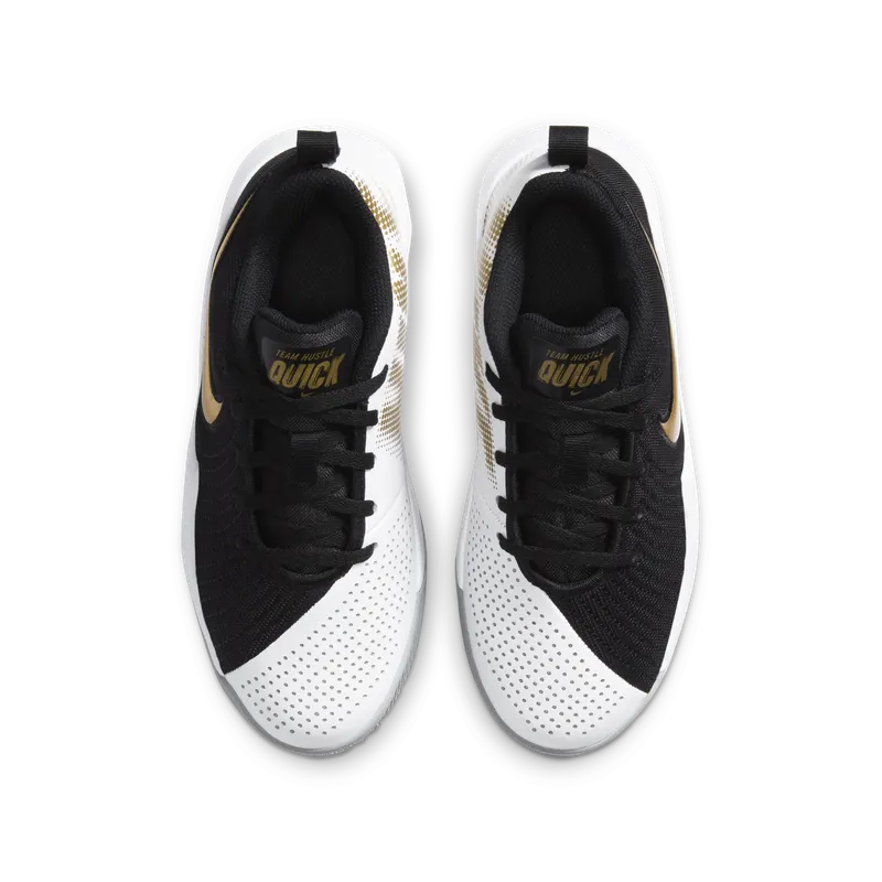 Nike Team Hustle Quick 2 Black Metallic Gold (GS) Black/Light Smoke Grey/White (AT5298-010)