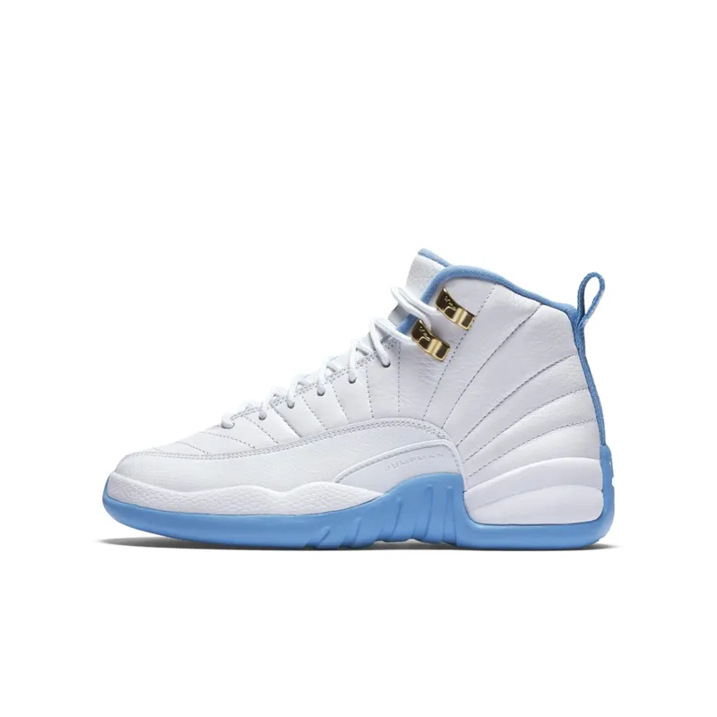 Jordan 12 Retro University Blue 2016 (GS) White/Metallic Gold-University Blue (510815-127)