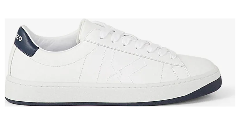 Kenzo White and Navy Sport Logo Sneakers (FA65SN171L50)