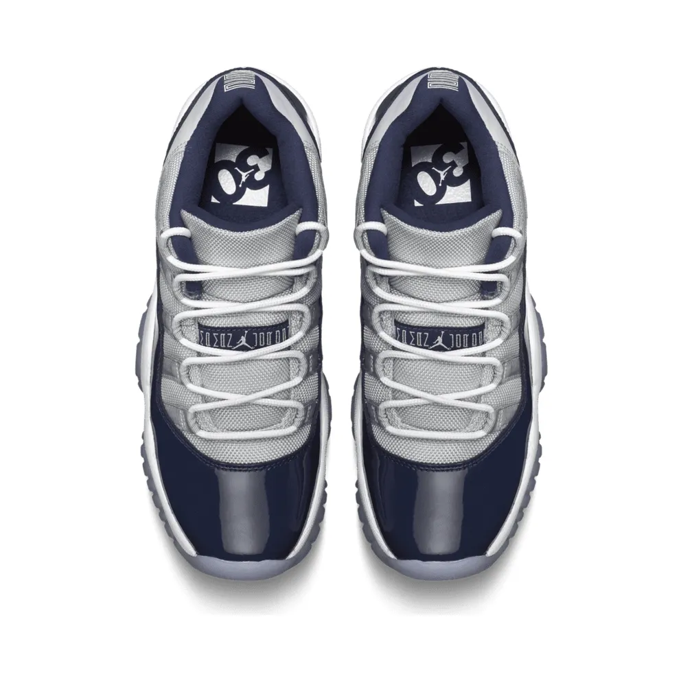 Jordan 11 Retro Low Georgetown (GS) Grey Mist/White-Midnight Navy (528896-007)