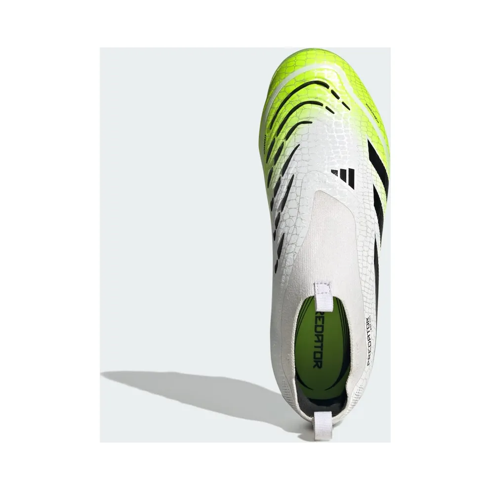 adidas Predator Elite Laceless Firm Ground Boots Kids “Cloud White / Core Black / Lucid Lemon” (JP9912)