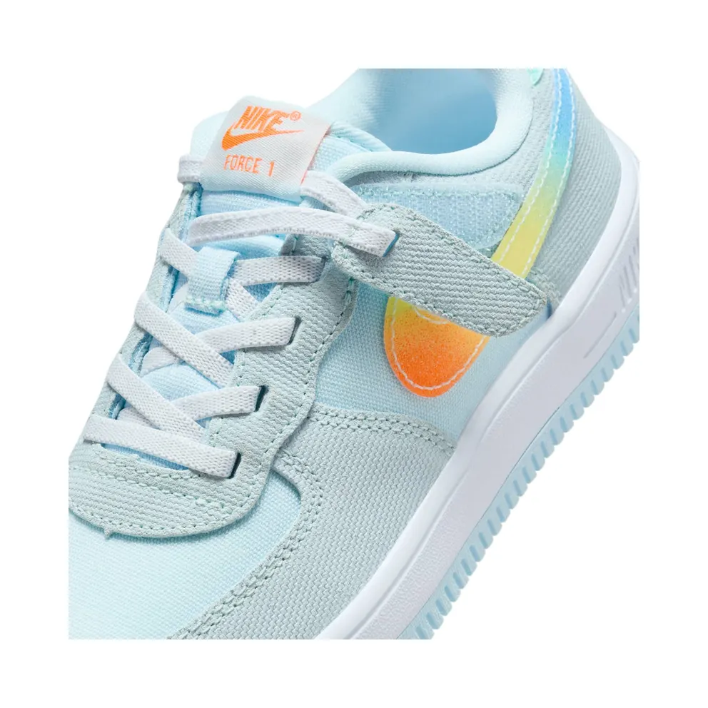 Nike Force 1 Low EasyOn PS “Glacier Blue Light Lemon Twist Aquarius Blue Total Orange” (HF4783-474)