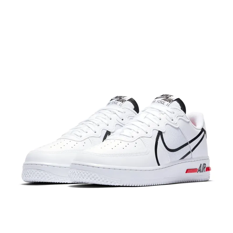 Nike Air Force 1 React White Black Red (2020) (CD4366-100)
