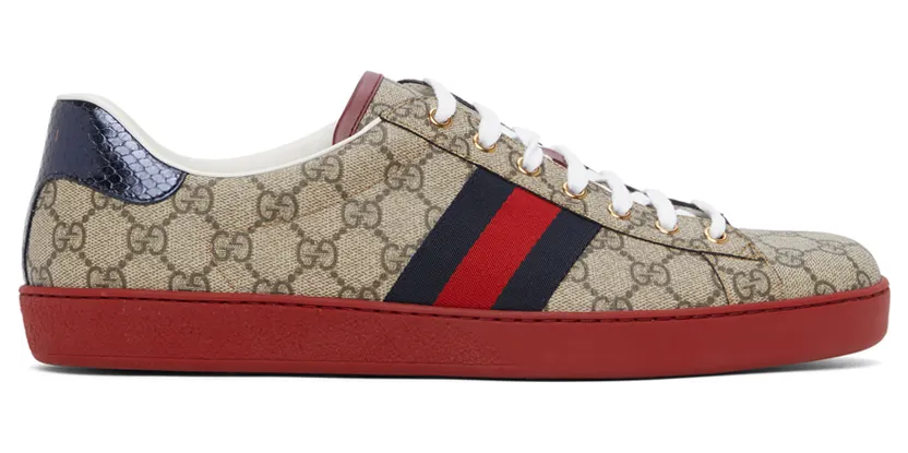 Gucci Beige GG Supreme New Ace Sneakers (429445 96G50)
