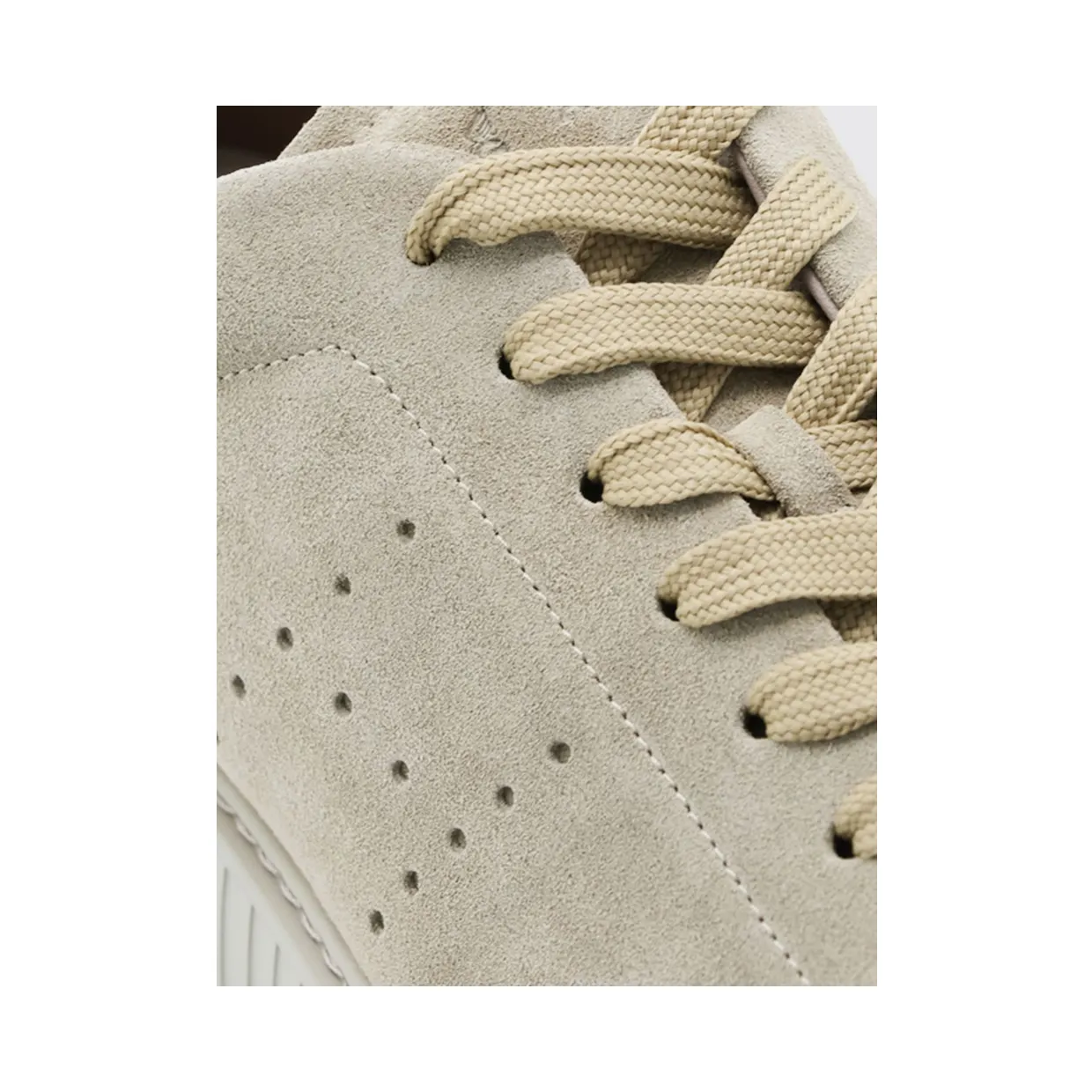 Hogan H-Stripes Suede Sneakers with Perforated H Logo Beige (HXM6770GF5FUHOC803) (3)