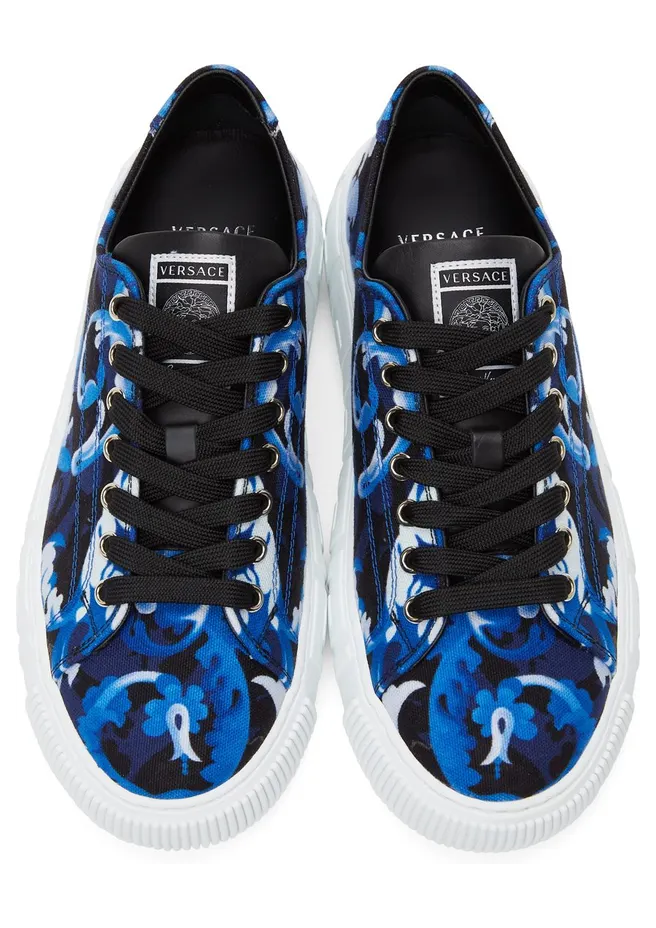 VERSACE Blue Baroccoflage Greca Low-Top 5U15P BLUE (DSU8404 1A00815) (5)