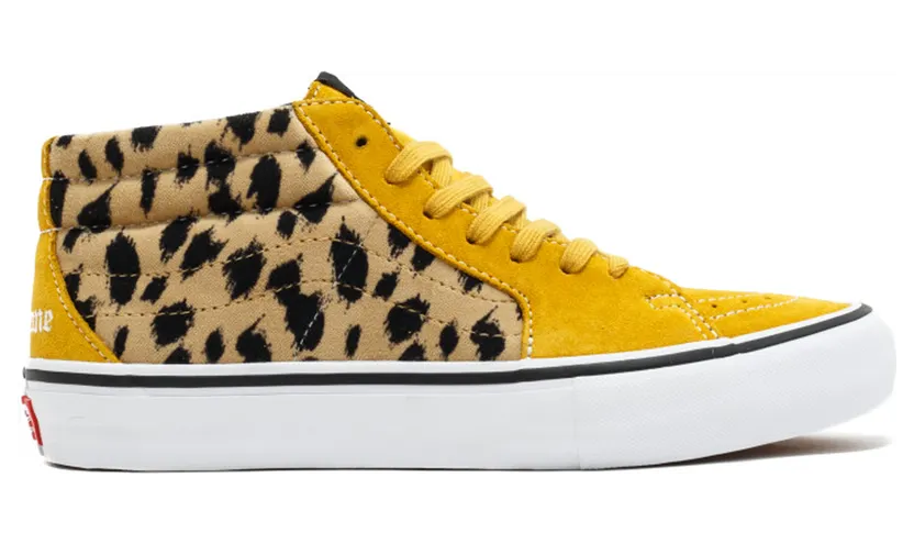 Vans Sk8-Mid Supreme Velvet Leopard Gold