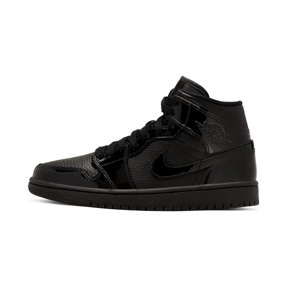 Jordan 1 Mid Patent Triple Black (BQ6472-003)