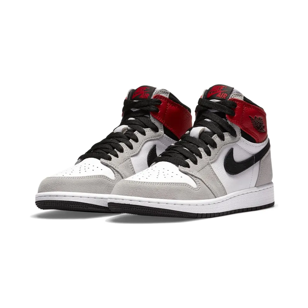 Jordan 1 Retro High Light Smoke Grey (GS) White/Black-Light Smoke Grey-Varsity Red (575441-126)