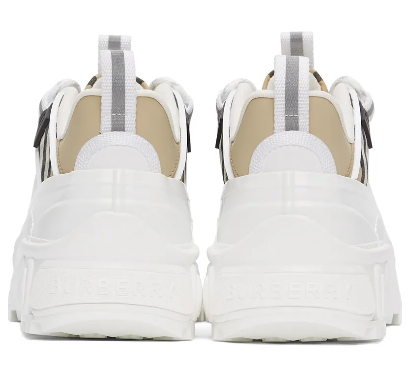 Burberry White & Beige Check Arthur Sneakers (8039440) (4)