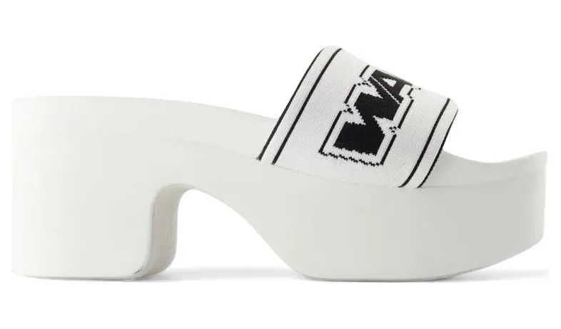 Alexander Wang AW Webbing Platform Slide White Black (30325S003-100)