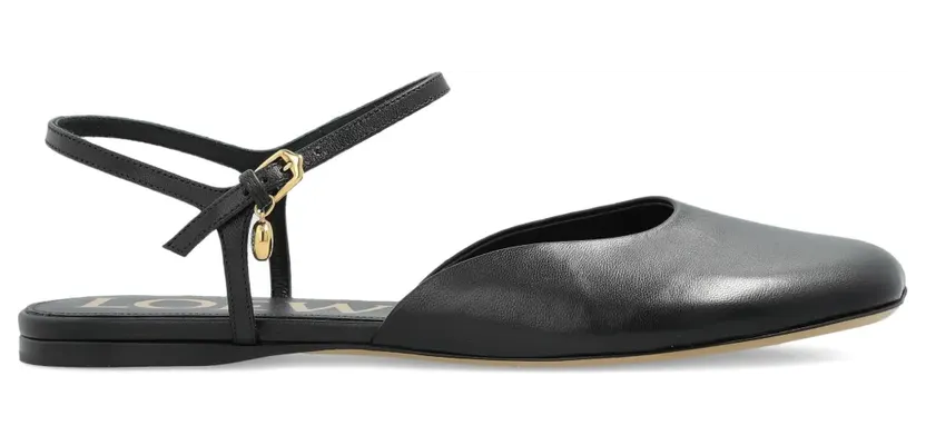 LOEWE Leren sneakers met enkelbandje – Zwart (LLST466X10)