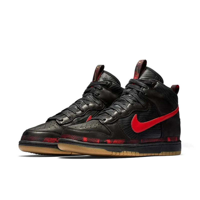 Nike Dunk High N7 (2017) Black/University Red-Gum Medium Brown (AA1126-001)