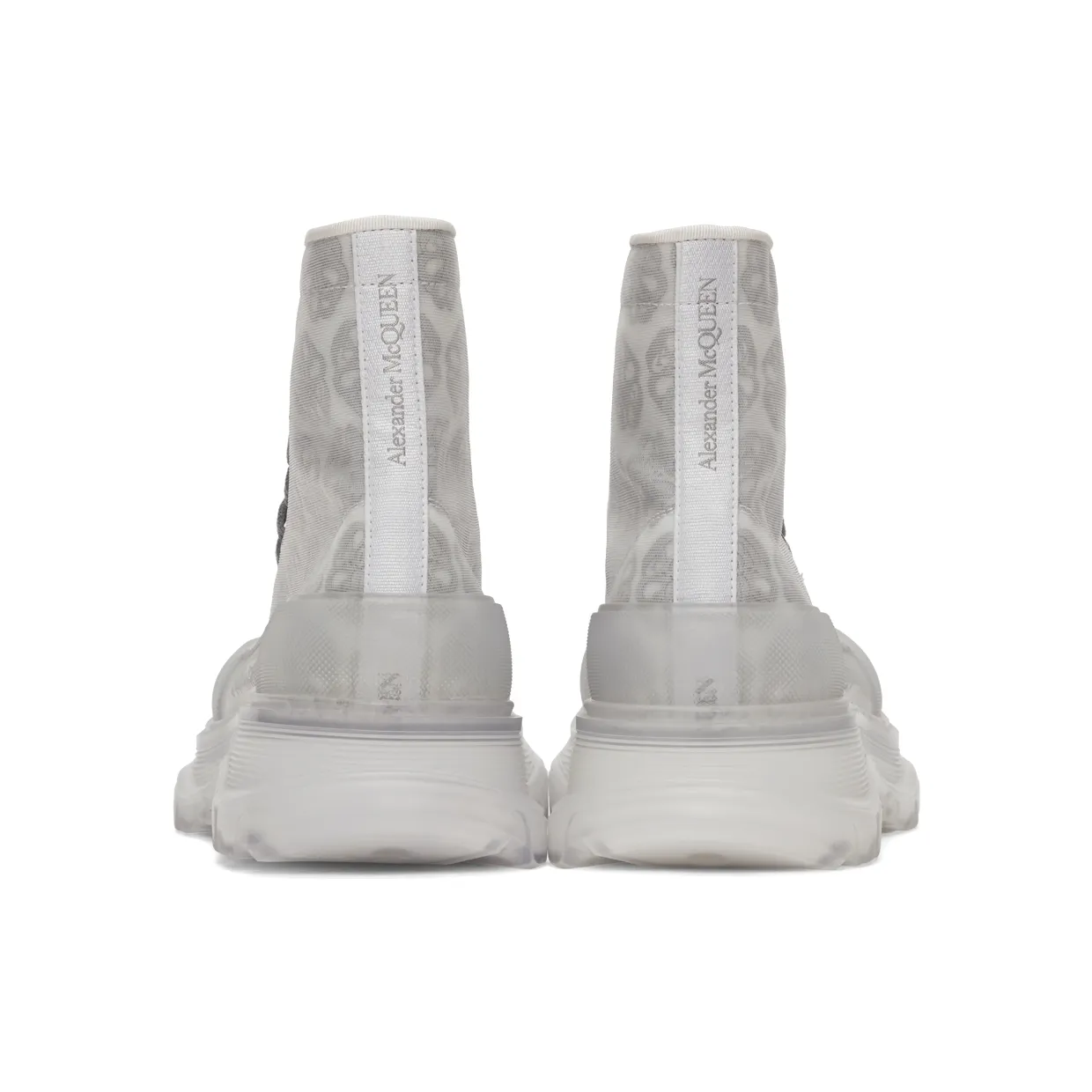 Alexander McQueen Grey Print Tread Slick High Sneakers (662675W4QR1) (4)