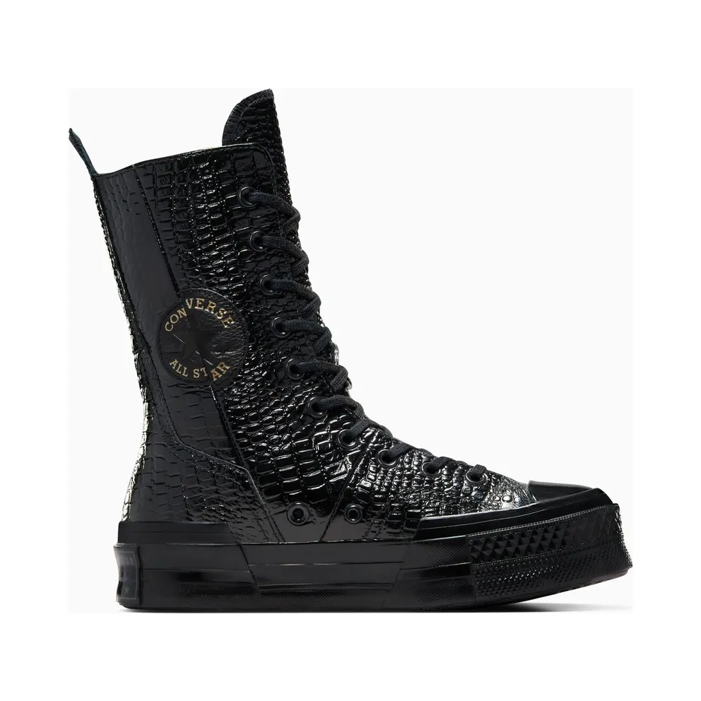 Converse Chuck 70 Plus XHi Leather Black/Black/Light Gold (A09381C)