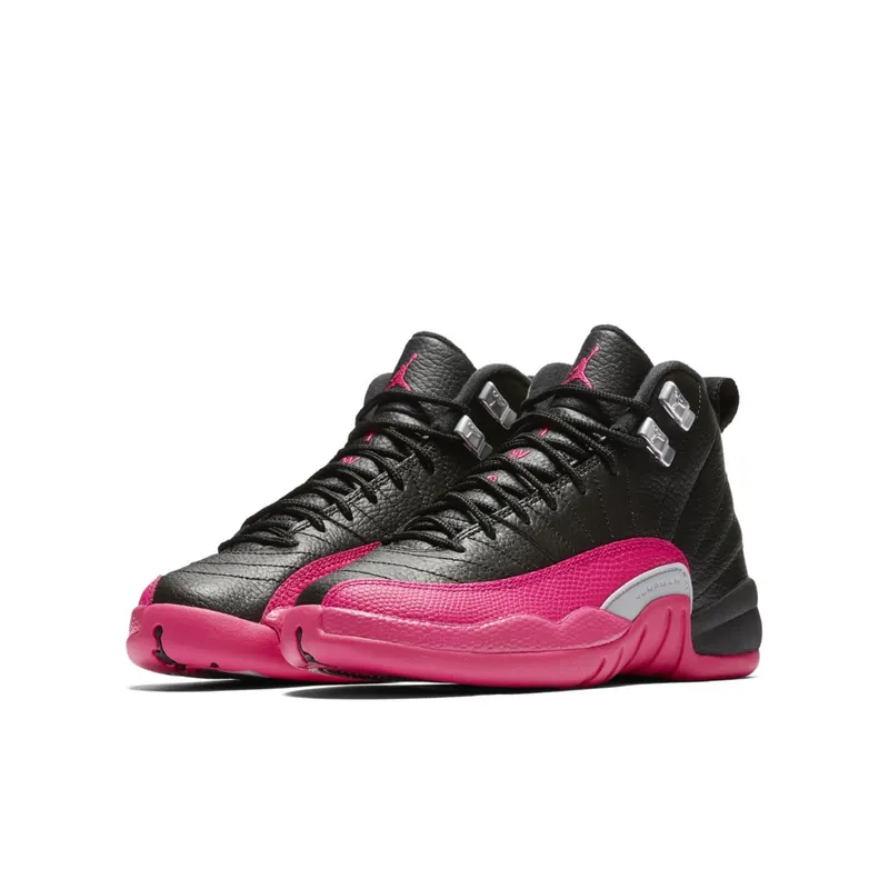 Jordan 12 Retro Black Deadly Pink (GS) Black/Deadly Pink-Metallic Silver (510815-026)