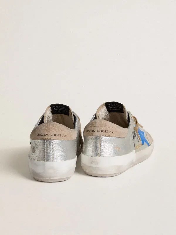 Golden Goose Super-Star Ltd In Silver Metallic Suede With Leather Star And Suede Heel Tab (GMF00659.F007901.70269) (4)