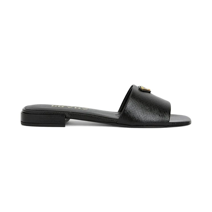 Prada Saffiano Patent Leather Sandals Black (1XX730_3A9S_F0002)