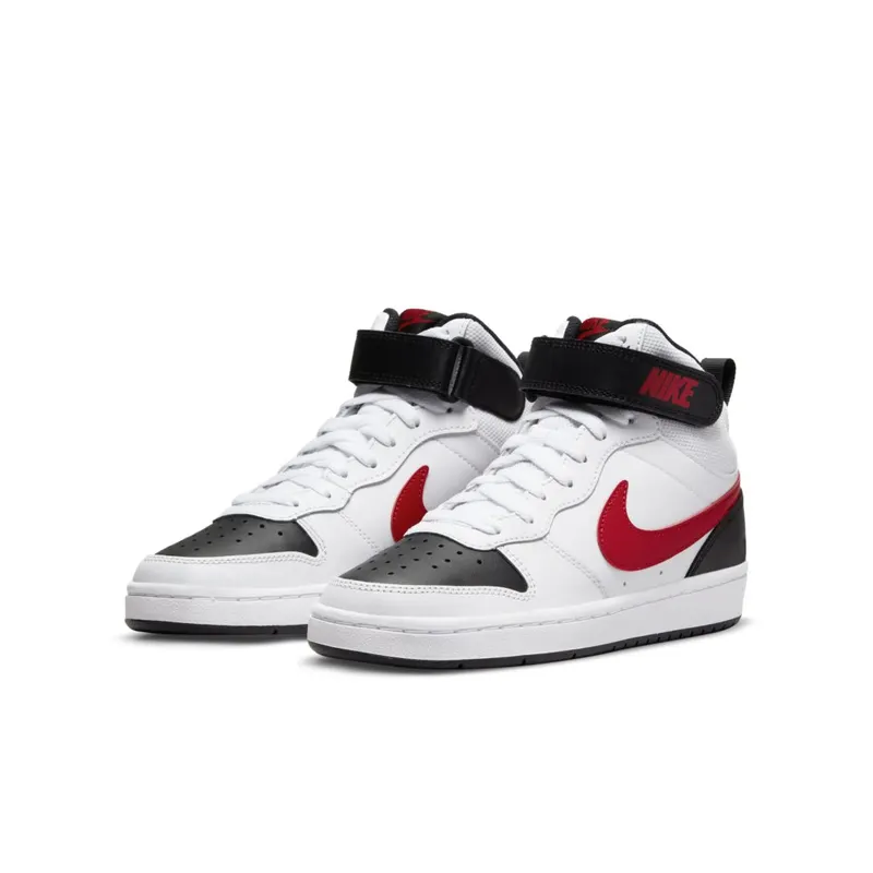 Nike Court Borough Mid 2 White University Red (GS) (CD7782-110)