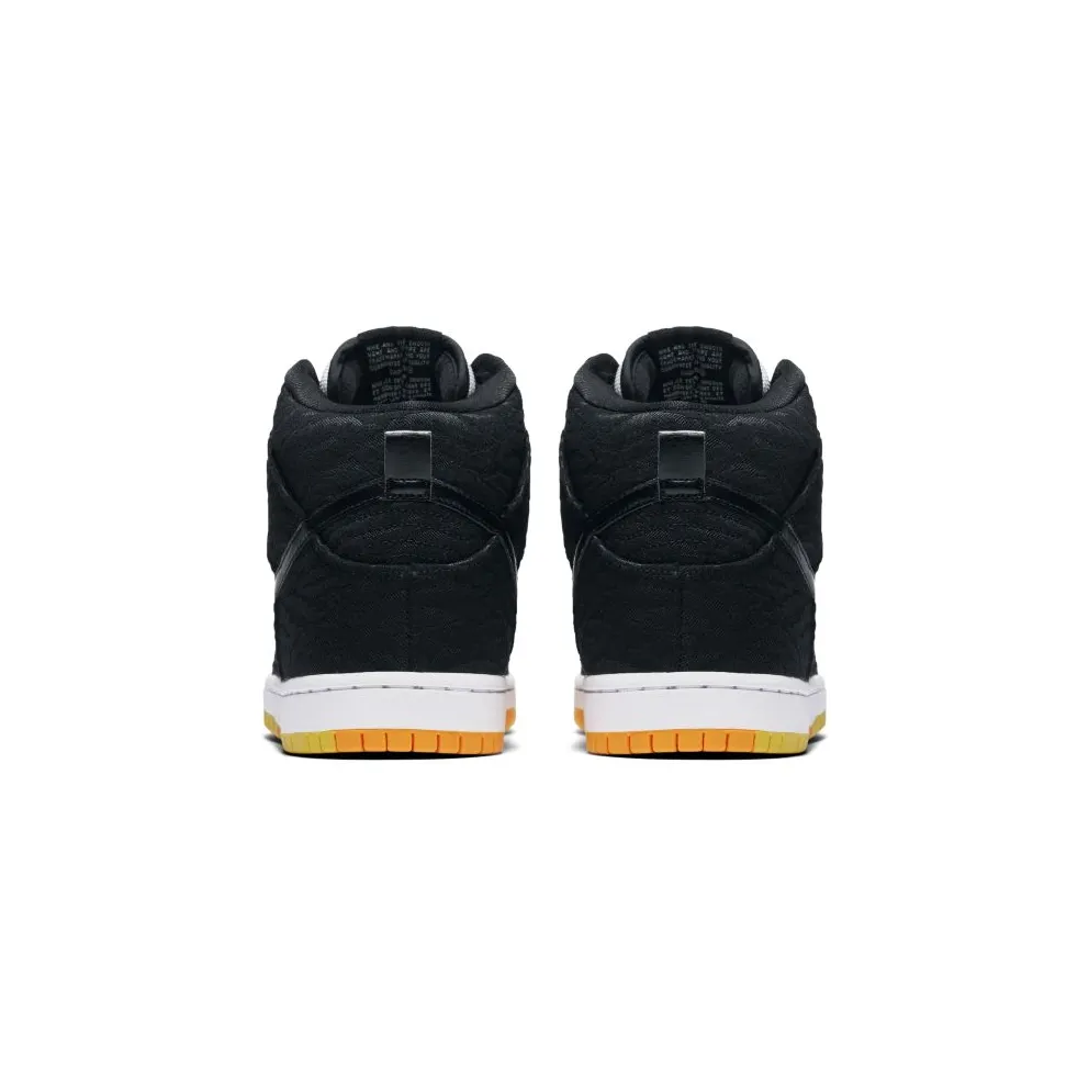 Nike SB Dunk High Skunk Black/Black-White-Laser Orange (305050-034)