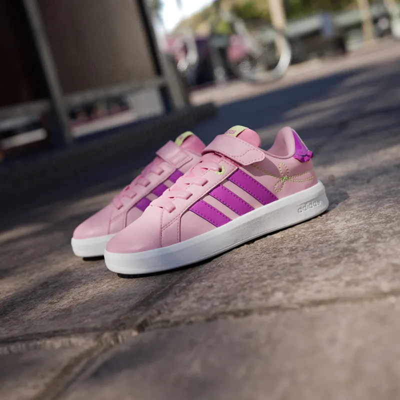 Adidas GRAND COURT 3.0 Shoes KIDS St Tropic Bloom / Purple Burst / Hi-Res Yellow (KI1755)