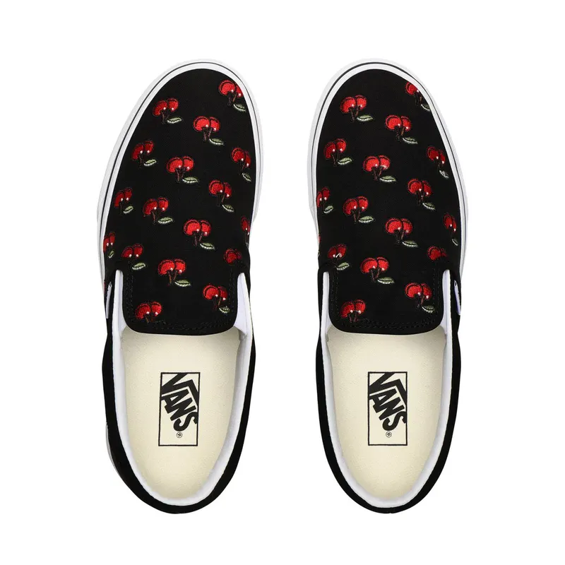 VANS Cherries Classic Slip-on Shoes (Black)