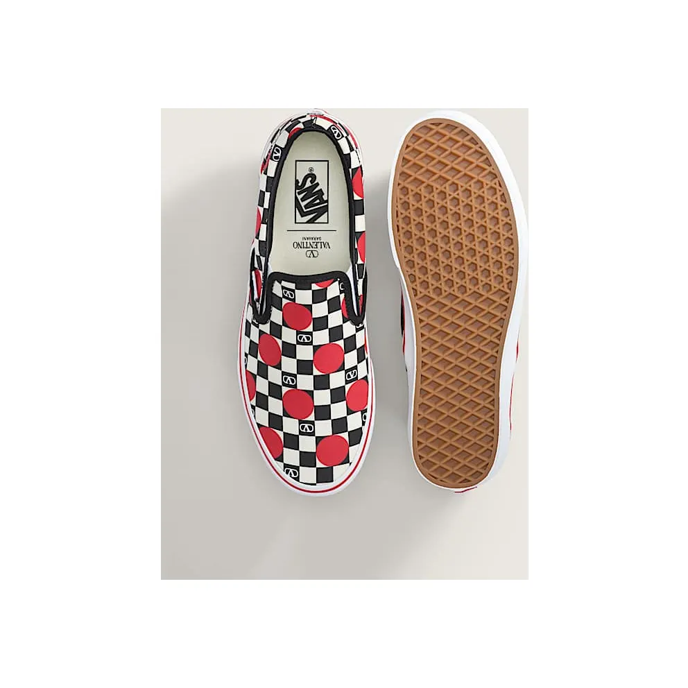 Vans Classic Slip-On Valentino Garavani Checkerboard Big Dots Black White Red (VN000XW4E0L)