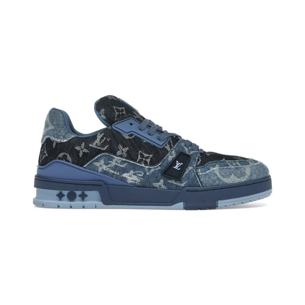 Louis Vuitton LV Trainer Blue Patchwork Monogram Denim (1AC4YN)