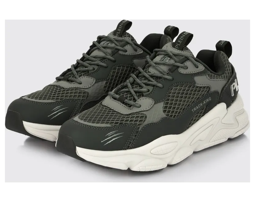 Plein Sport Track-King Leather And Mesh Sneakers Green (FAESUSC0800STE003N65)