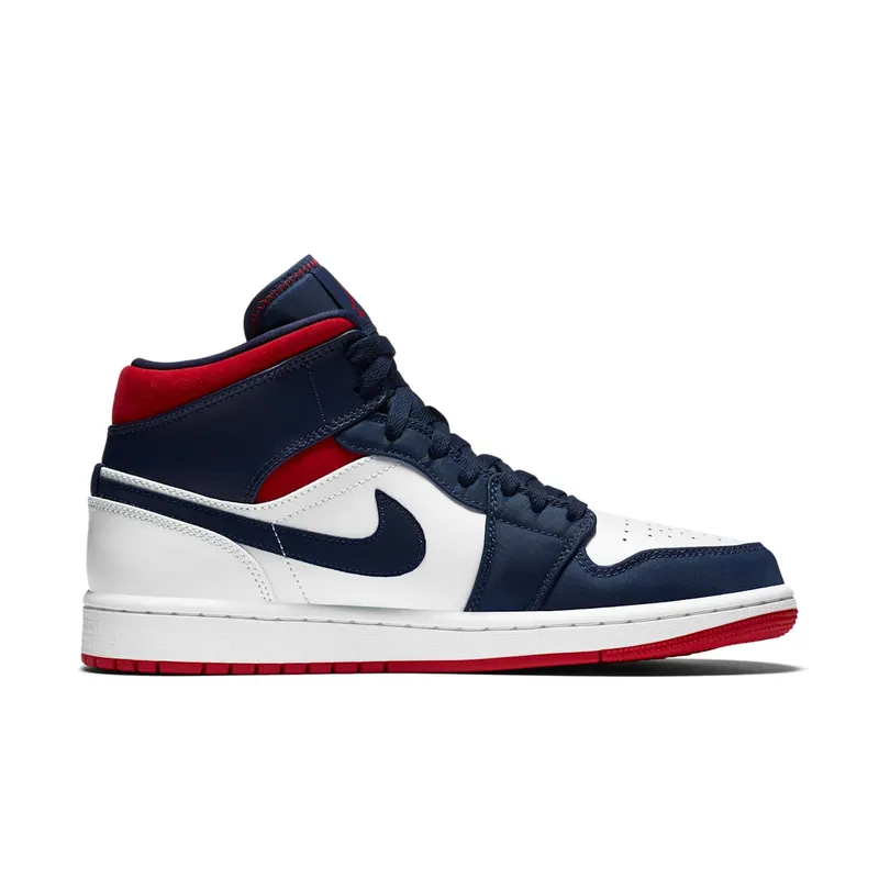 Jordan 1 Mid SE USA White/Varsity Red-Midnight Navy (852542-104)