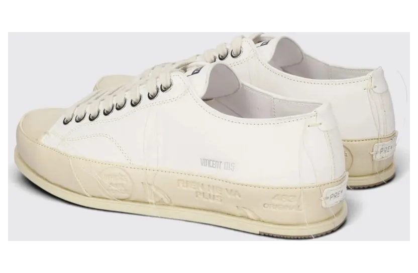 Premiata Vince Calf Leather Low-Top Sneakers with Rubber Toe White (VINCE015BIANCO) (2)