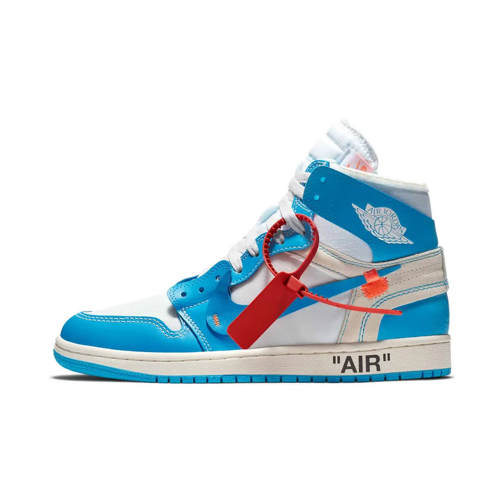 Air Jordan x Off White Nike AJ I 1 ‘Powder Blue’ (UNC) (2018) (AQ0818-148)