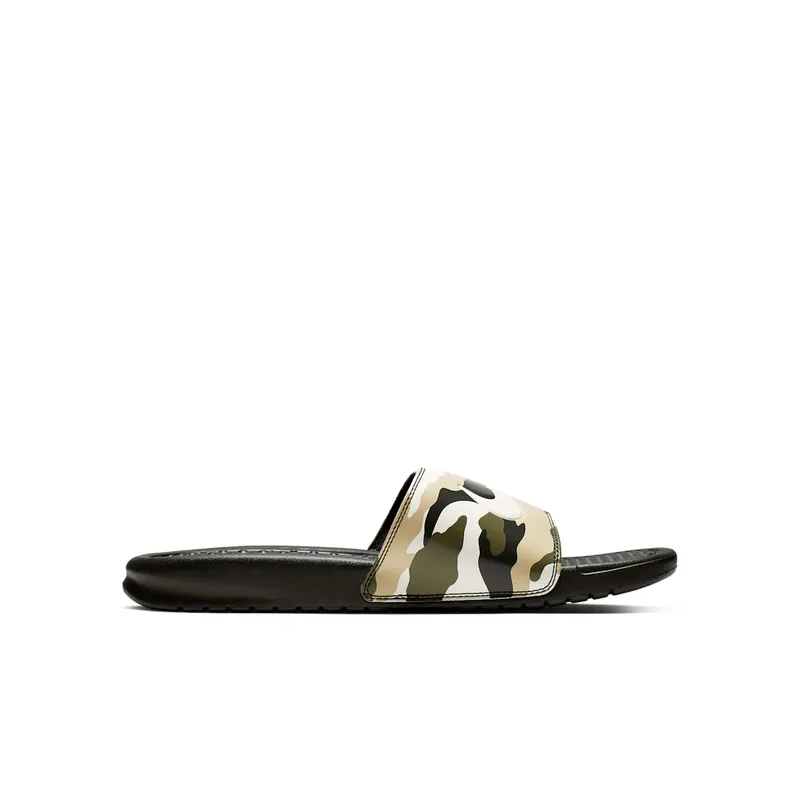 Nike Benassi JDI Print Military Slides “Sequoia / Pale Ivory / Team Gold” (631261-301)