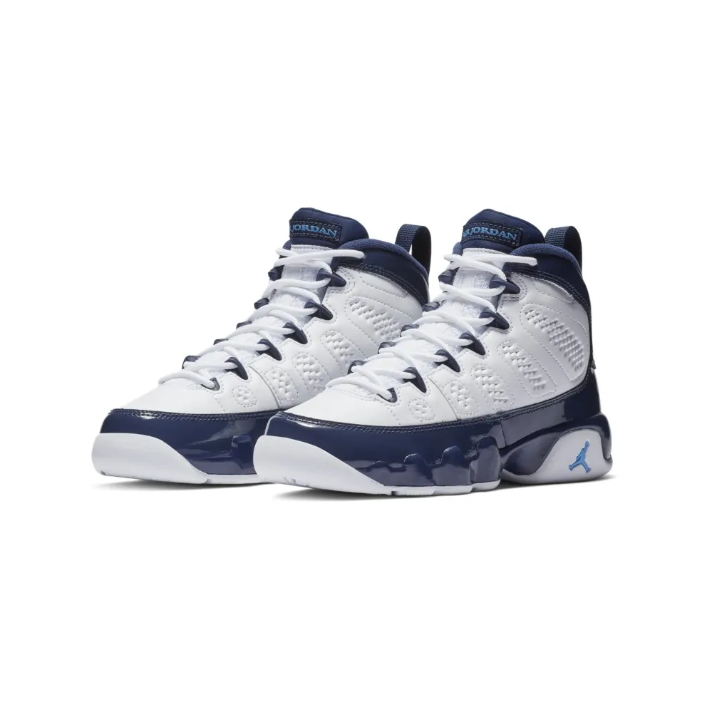 Jordan 9 Retro Pearl Blue (GS) White/University Blue-Midnight Navy (302359-145)