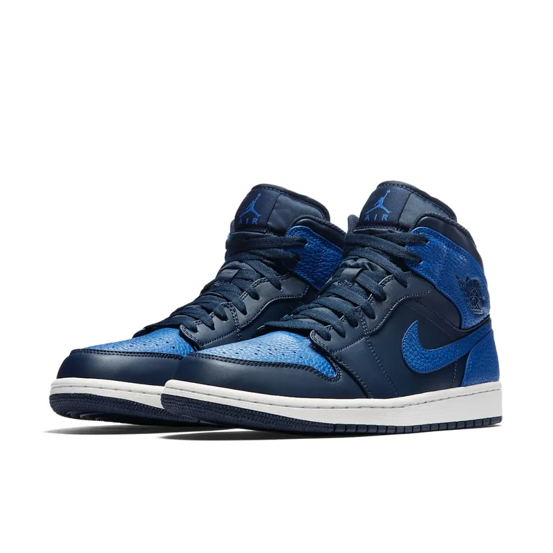 Jordan 1 Mid Obsidian Game Royal Obsidian/Game Royal-Summit White (554724-412)