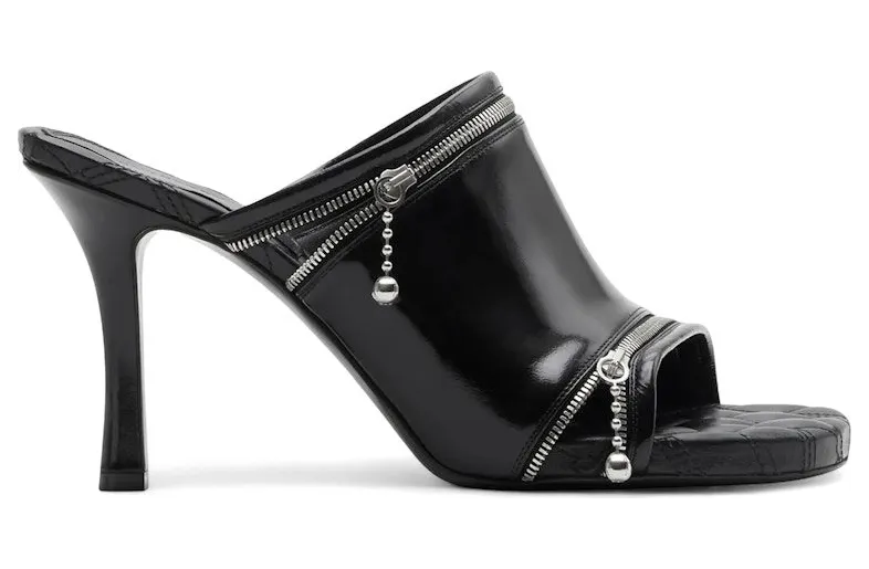 Burberry Peep 85mm Leather Sandals Black (8080259)