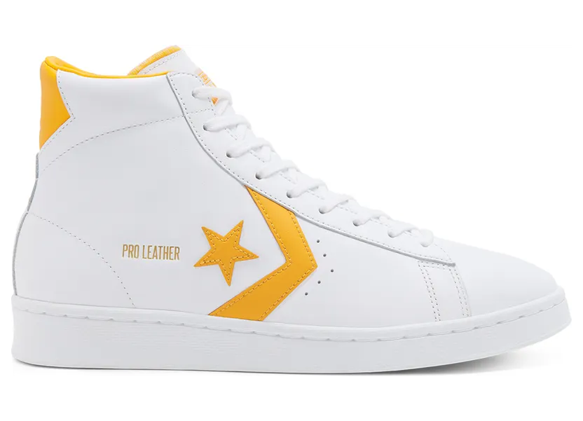 Converse Pro Leather Hi White Amarillo