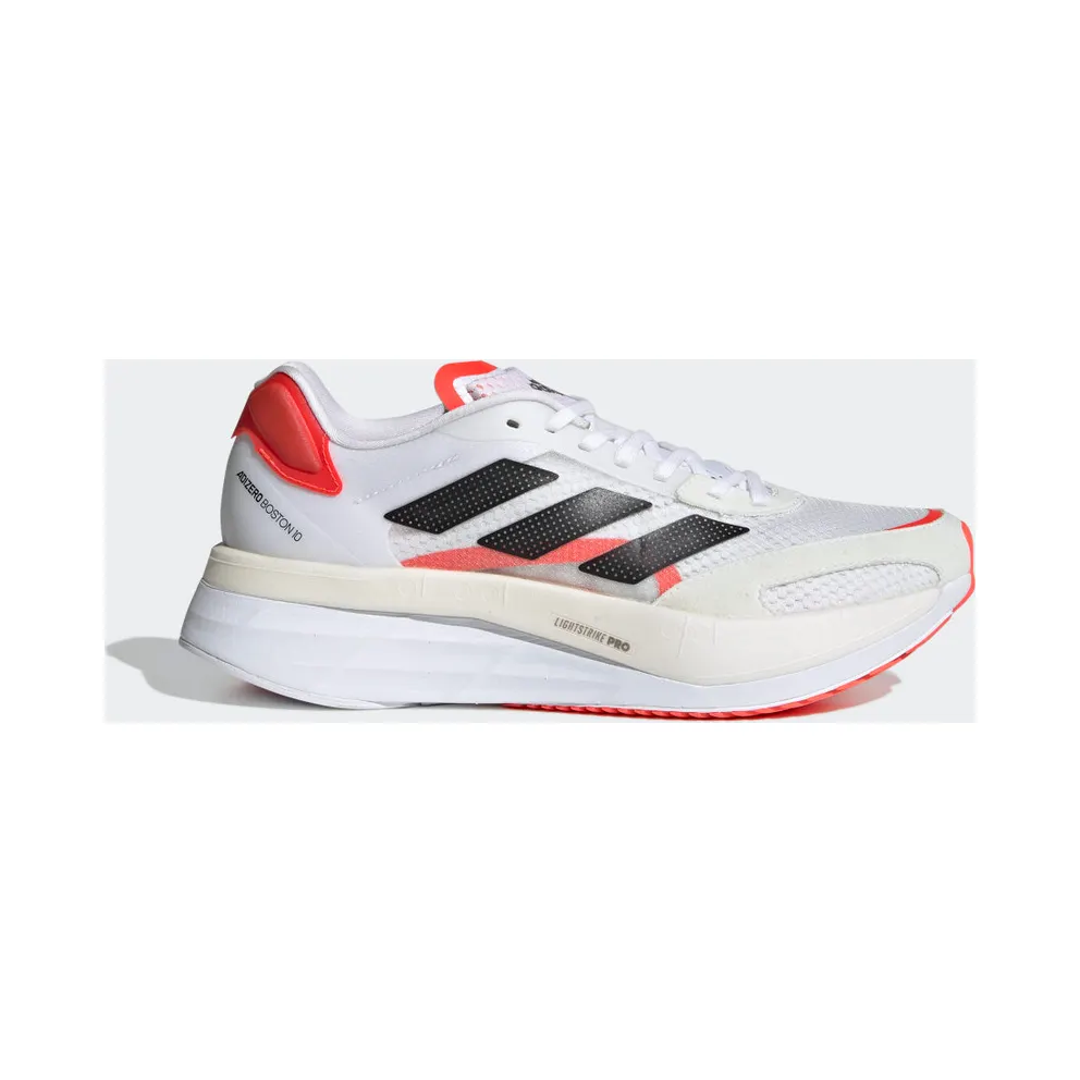 adidas Adizero Boston 10 Laufschuh Cloud White / Core Black / Solar Red (FY4080)