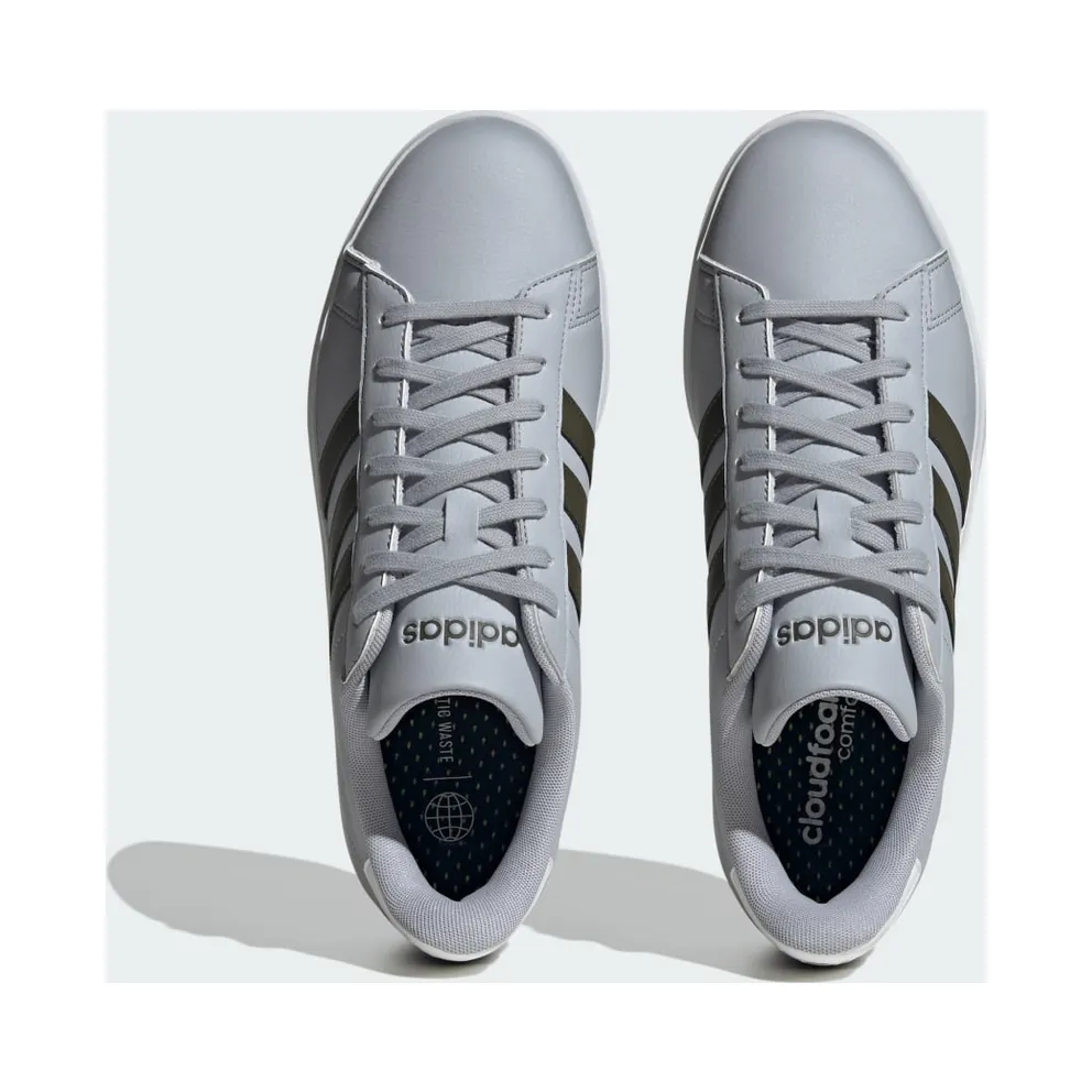 Adidas Grand Court Cloudfoam Comfort Halo Silver / Shadow Olive / Cloud White (ID4468)