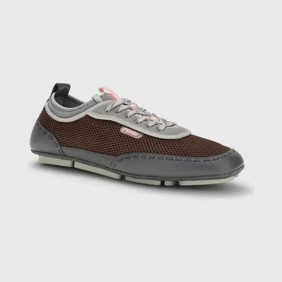 Fendi Fit Sneakers in Mesh and Leather Grey (7E1853AWKLF1VAL)