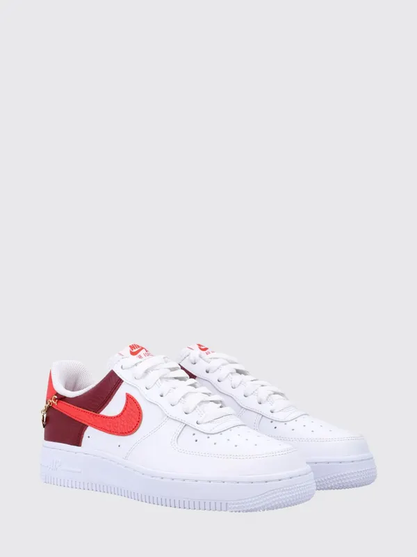 Nike Air Force 1 ’07 Grained Leather Trainers with Charm and Embroidered Logo White (IR0872101)