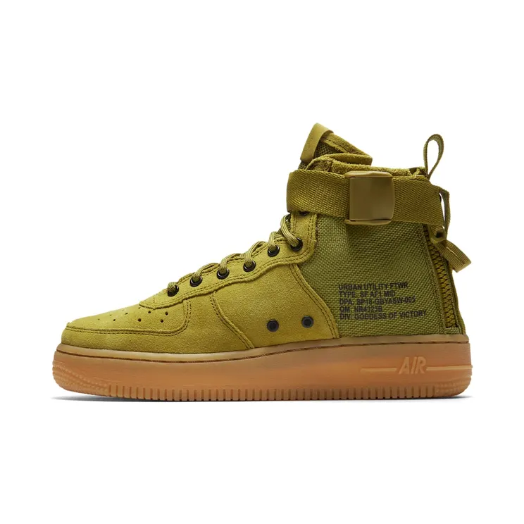 Nike SF Air Force 1 Mid Desert Moss (GS) “Desert Moss / Gum Medium Brown / Black” (AJ0424-300)