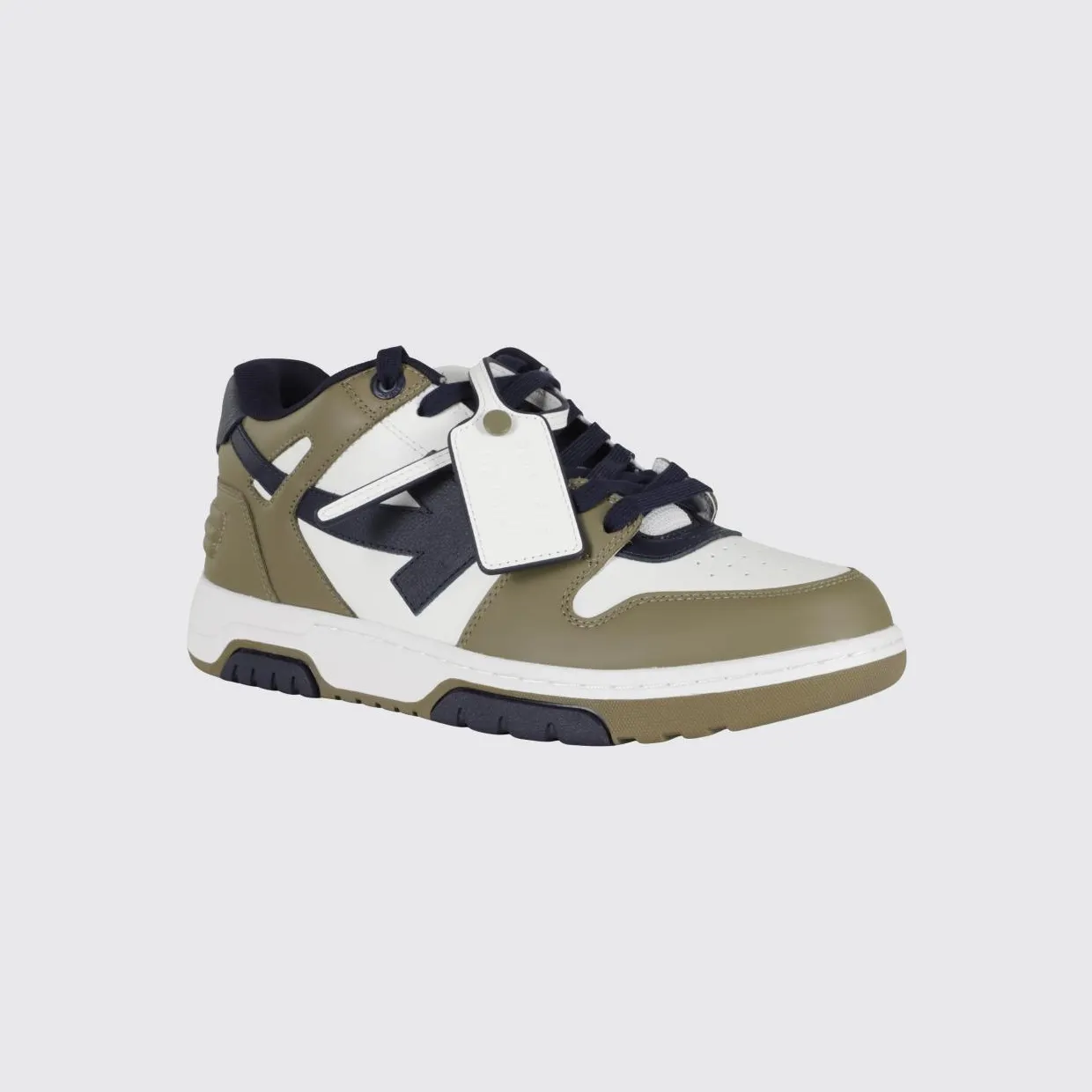 Off-White Out Of Office Leather Sneakers Green (OMIA189S26LEA0036349)