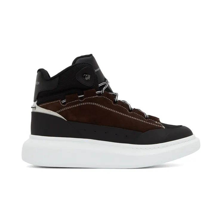 Alexander McQueen Black & Brown Leather High-Top Sneakers (682498WIB9C1459)