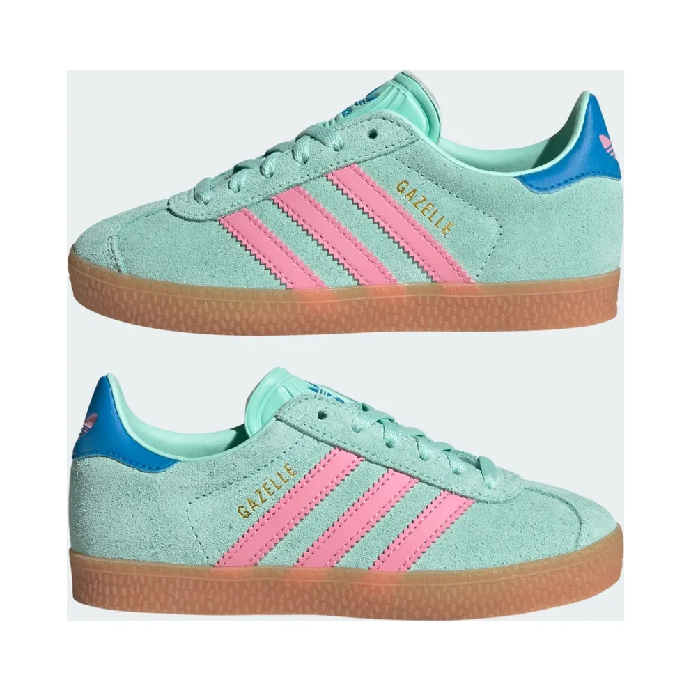 Adidas Gazelle Kids Clear Mint / Bliss Pink / Bright Blue (JP7130)