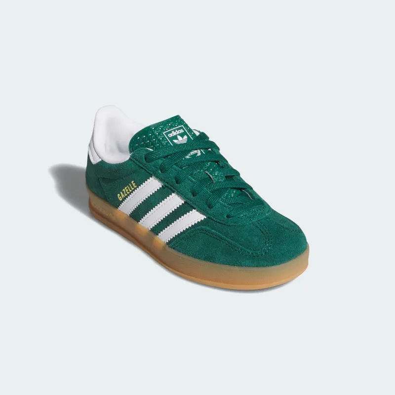 Adidas GAZELLE INDOOR Shoes Collegiate Green / Cloud White / Gum (IH9134)