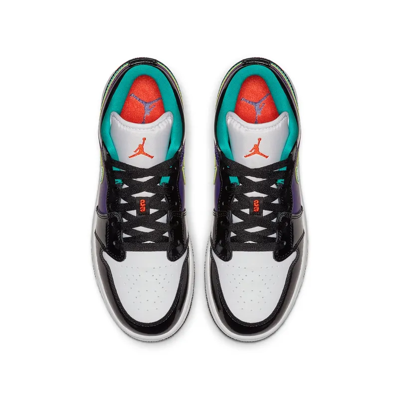 Jordan 1 Low Black Court Purple Turbo Green (GS) Black/White-Court Purple-Turbo Green (553560-035)