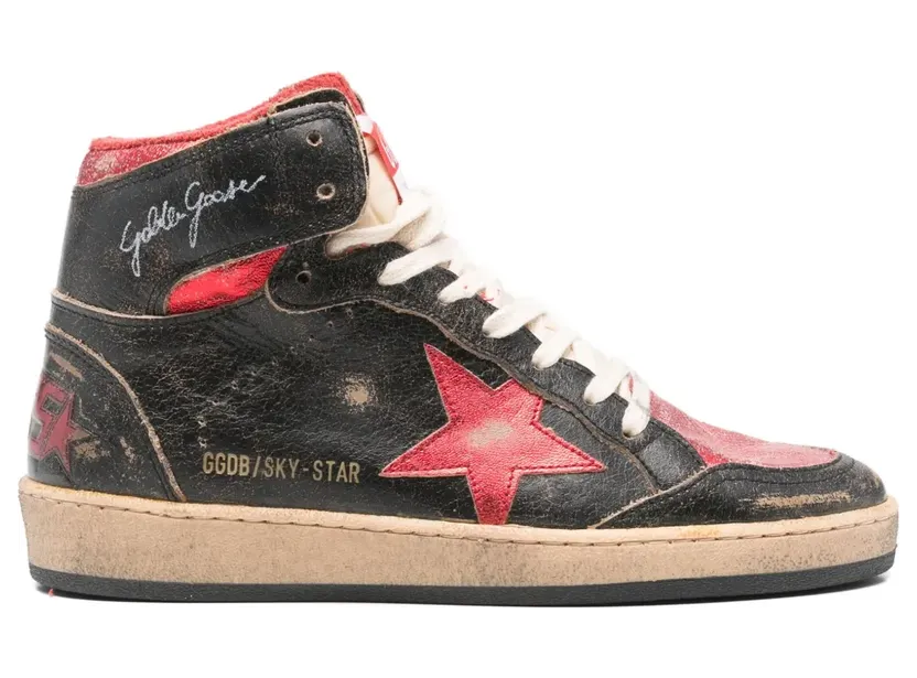 Golden Goose Sky Star gelamineerde sneakers – Zwart (GWF00230F003285)