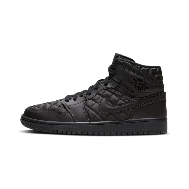 Air Jordan 1 Mid SE ‘Black Quilted’ Black/Black/White (DB6078-001)